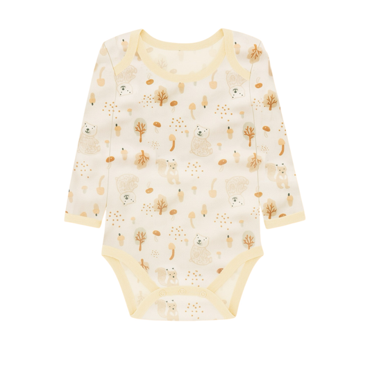 Robins Long Sleeve Bodysuits 5-Pcs Set Beige