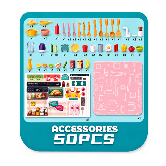 Home Kitchen Pretend Play Set with 50 Accessories (Ages 3+)