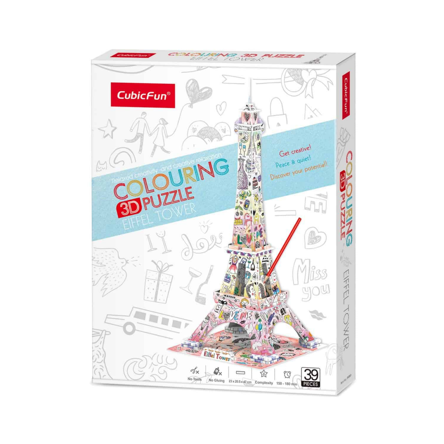 Eiffel Tower Colouring 3D Puzzle