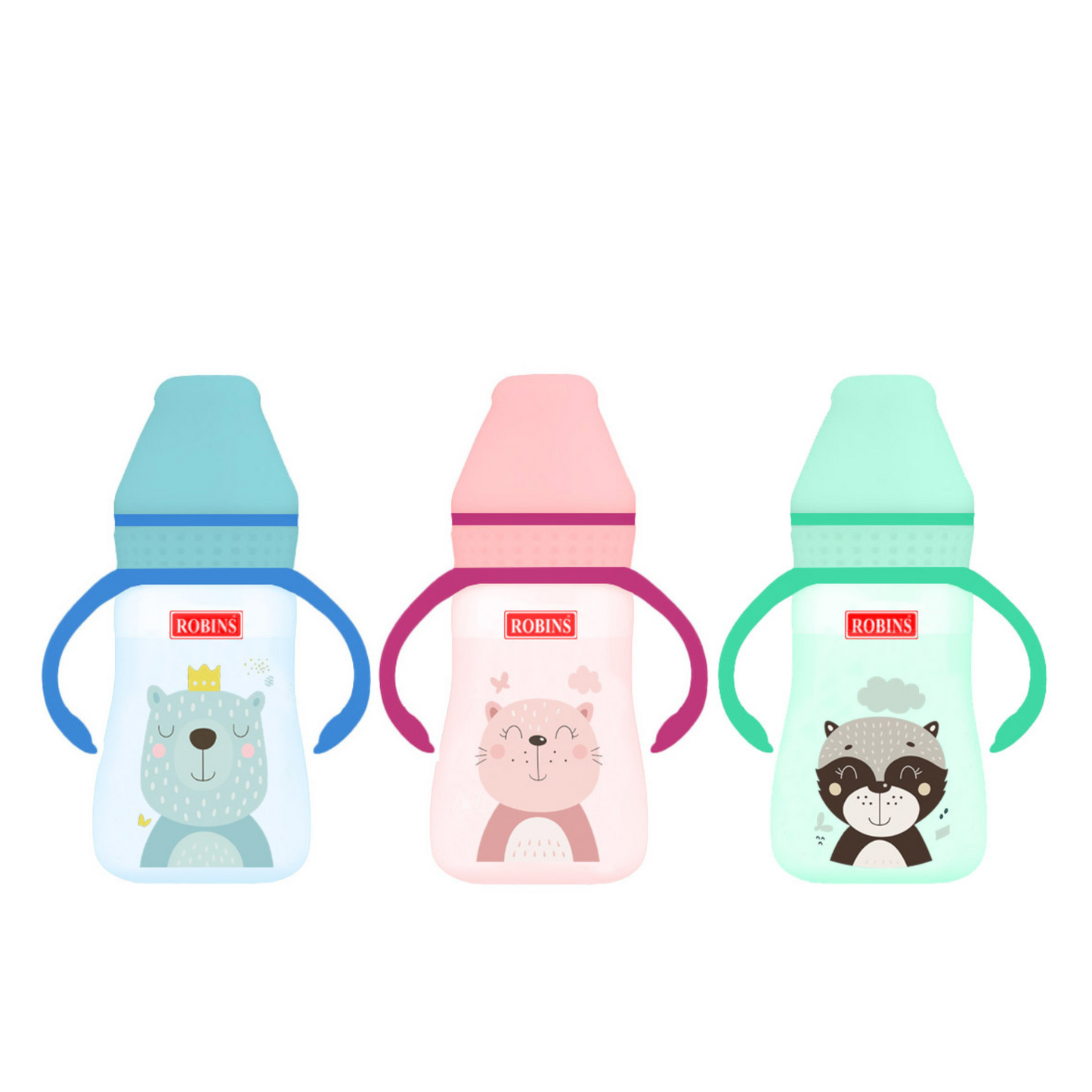 Robins Baby Feeding Bottle with Handles – 125 ml