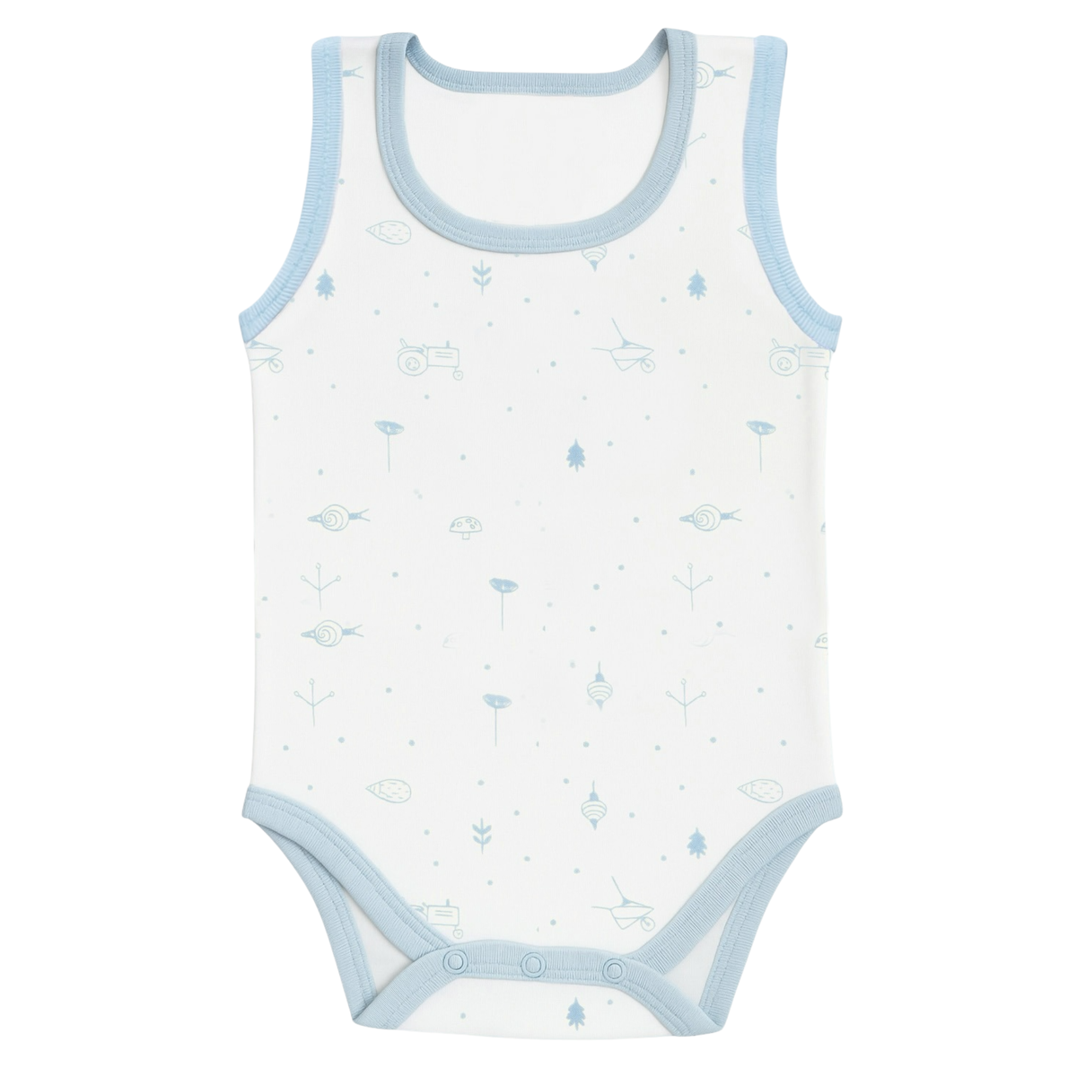 Robins Sleeveless Bodysuits 5-Pcs Set Blue