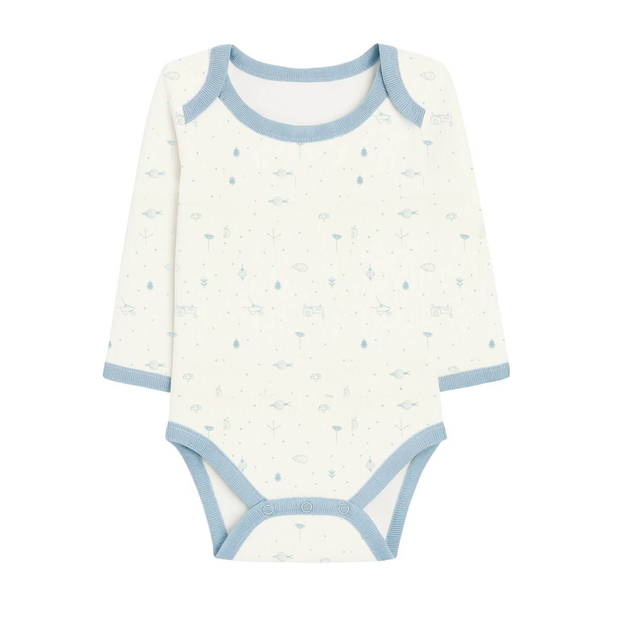 Robins Long Sleeve Bodysuits 5-Pcs Set Blue