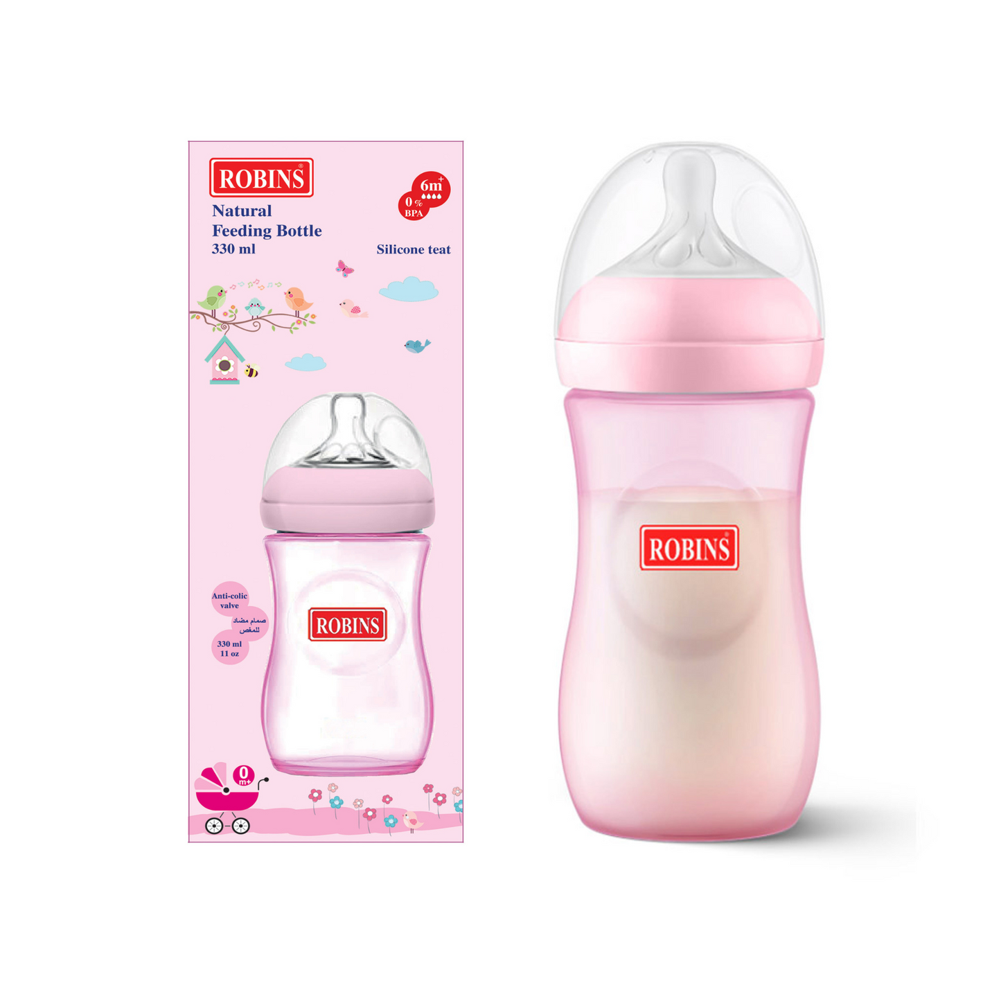 Robins Natural Feeding Anti Colic Feeding Bottles (3 Sizes)