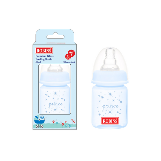 Robins Premium Glass Anti Colic Feeding Bottles (2 Sizes)