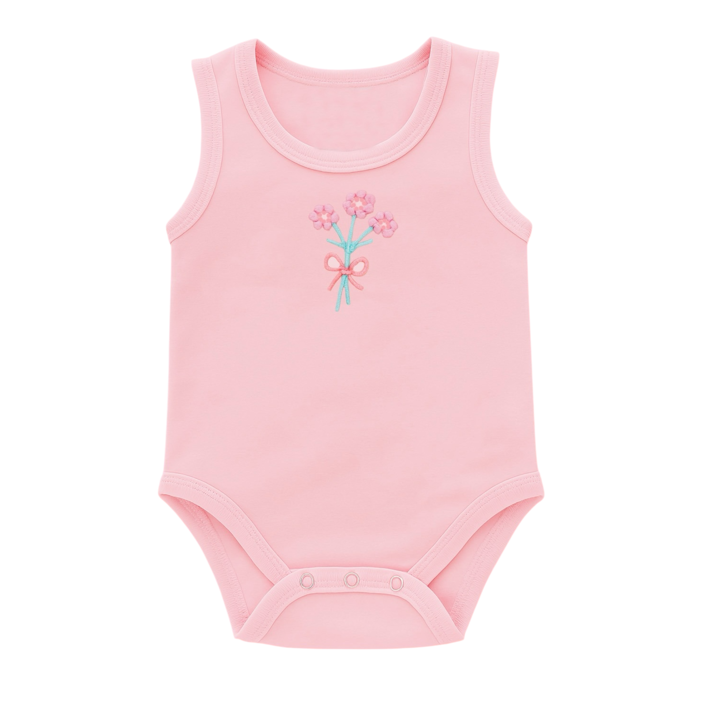 Robins Sleeveless Bodysuits 5-Pcs Set Pink