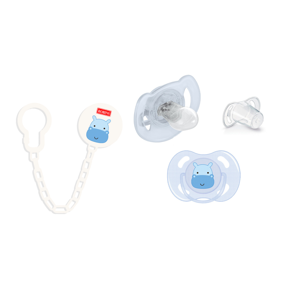 Robins Baby Pacifier with Chain Holder