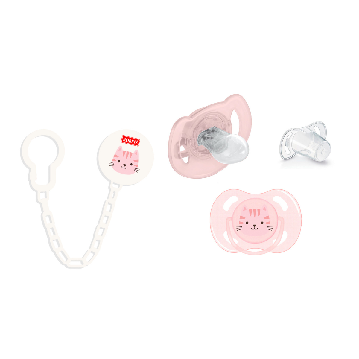 Robins Baby Pacifier with Chain Holder