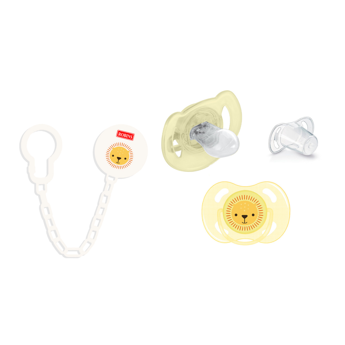 Robins Baby Pacifier with Chain Holder