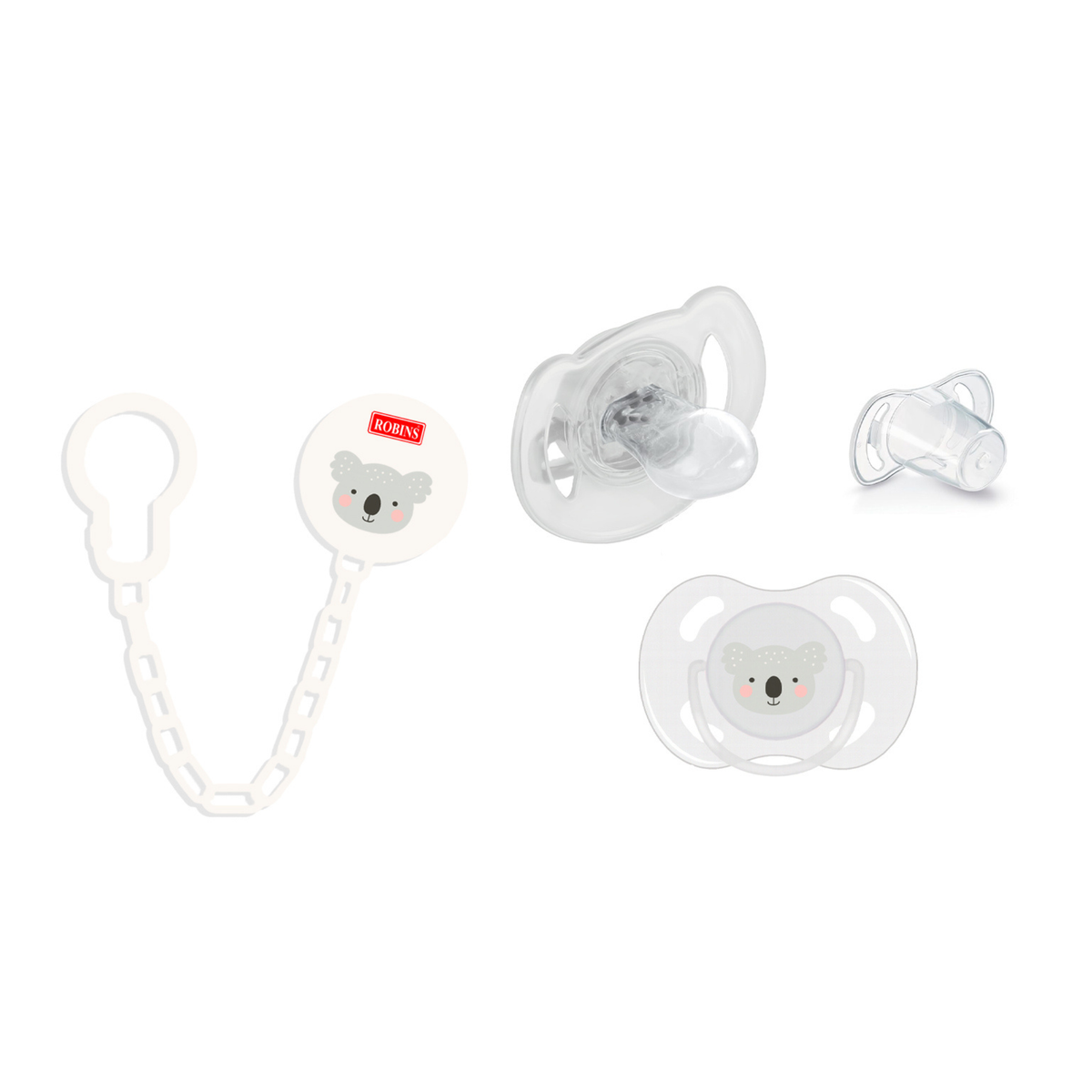 Robins Baby Pacifier with Chain Holder
