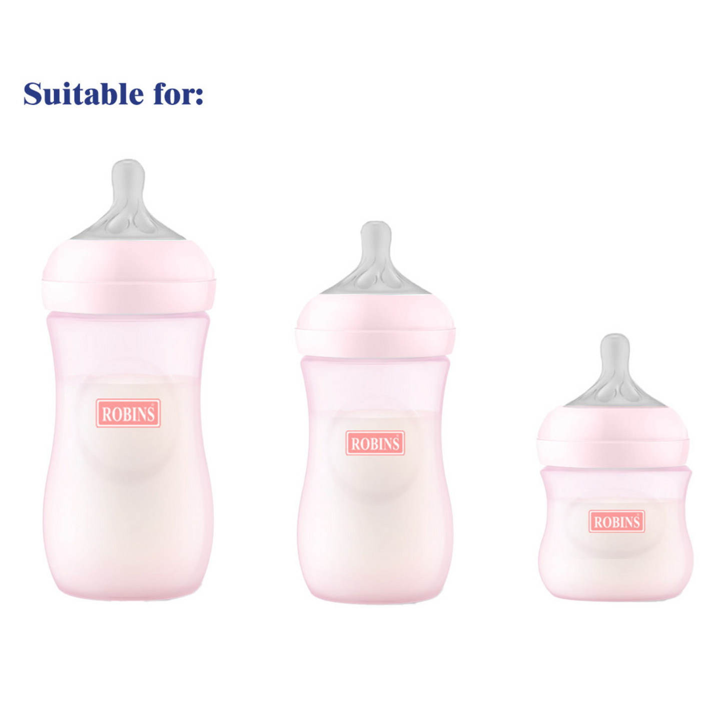 Robins Natural Feeding Bottle Silicone Teat Replacement 2-Pcs