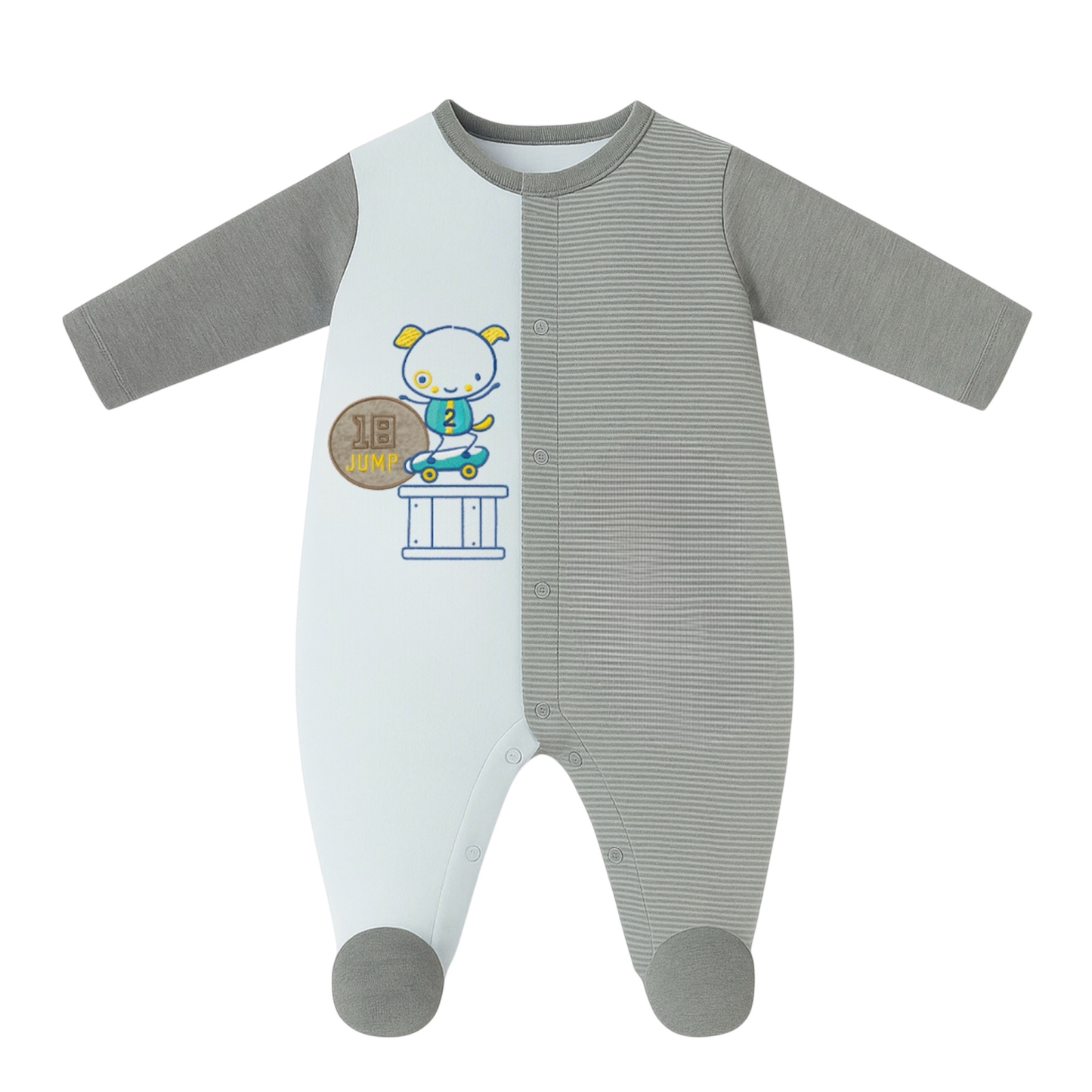 Robins Velvet Baby Footed Sleepsuit