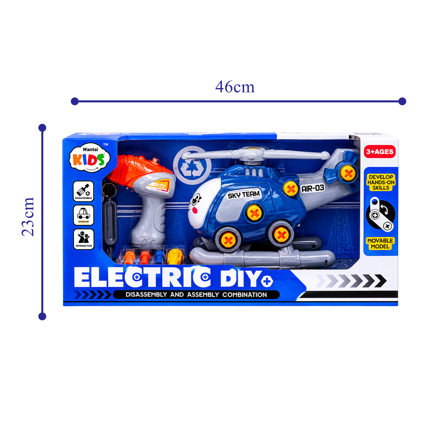 Electric DIY Helicopter Assembly Set (Ages 3+)
