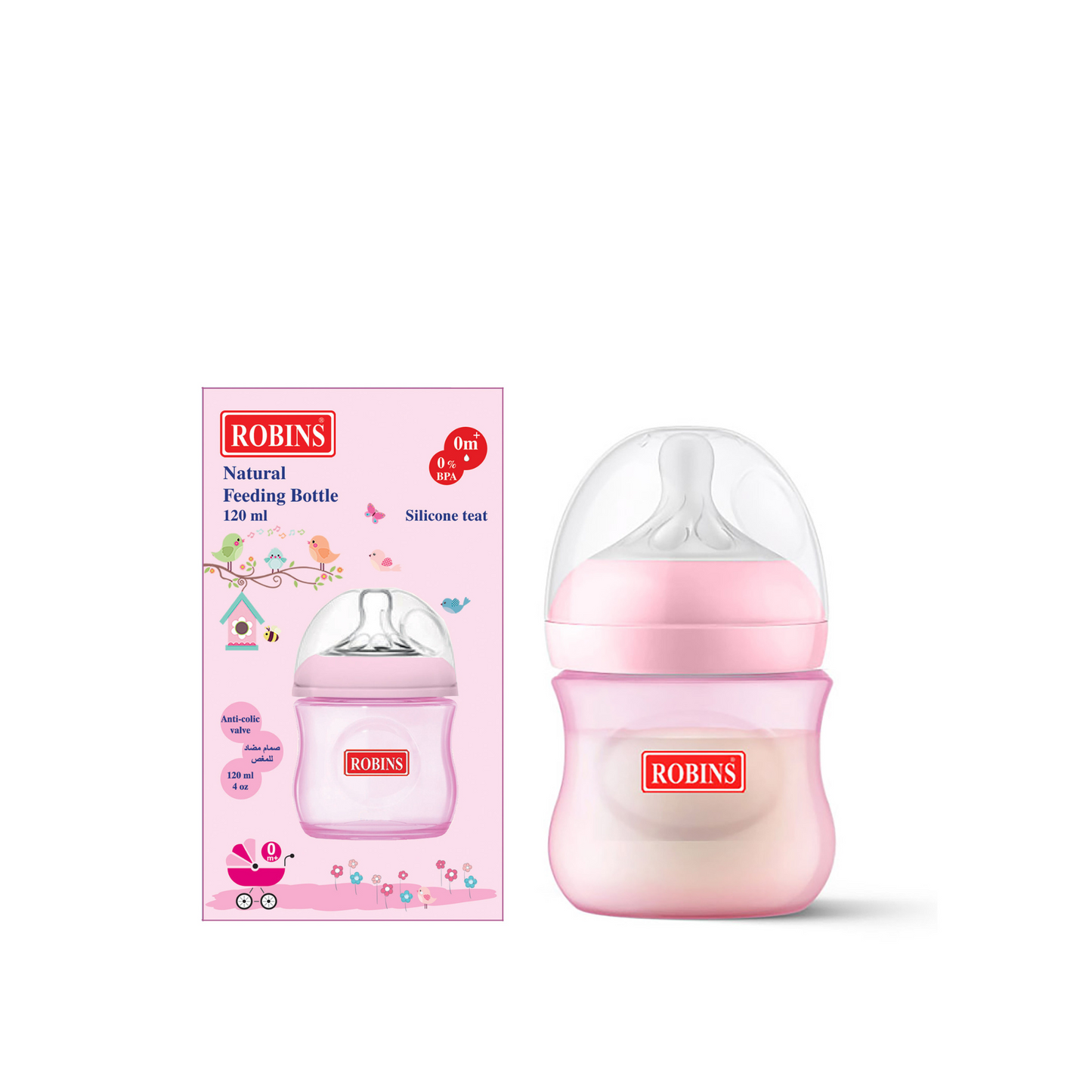 Robins Natural Feeding Anti Colic Feeding Bottles (3 Sizes)