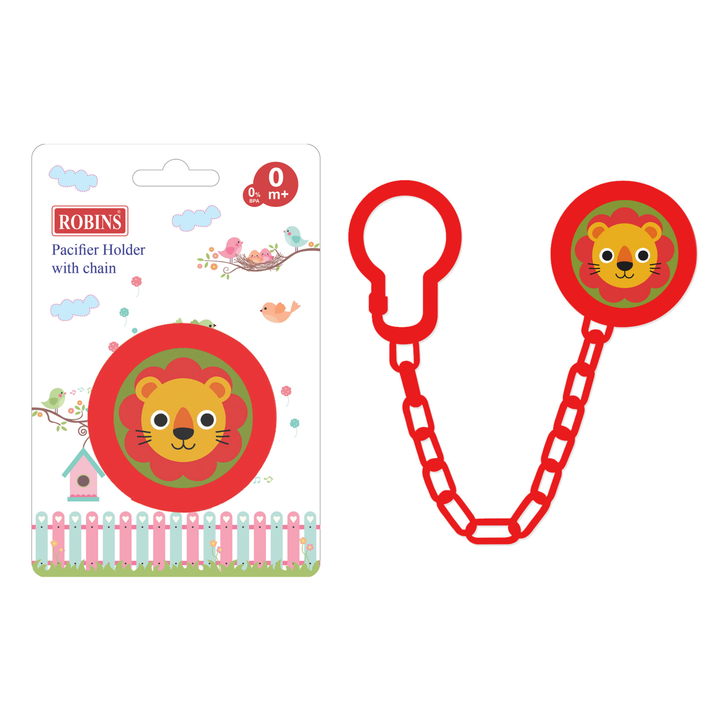 Robins Baby Pacifier Chain Holder