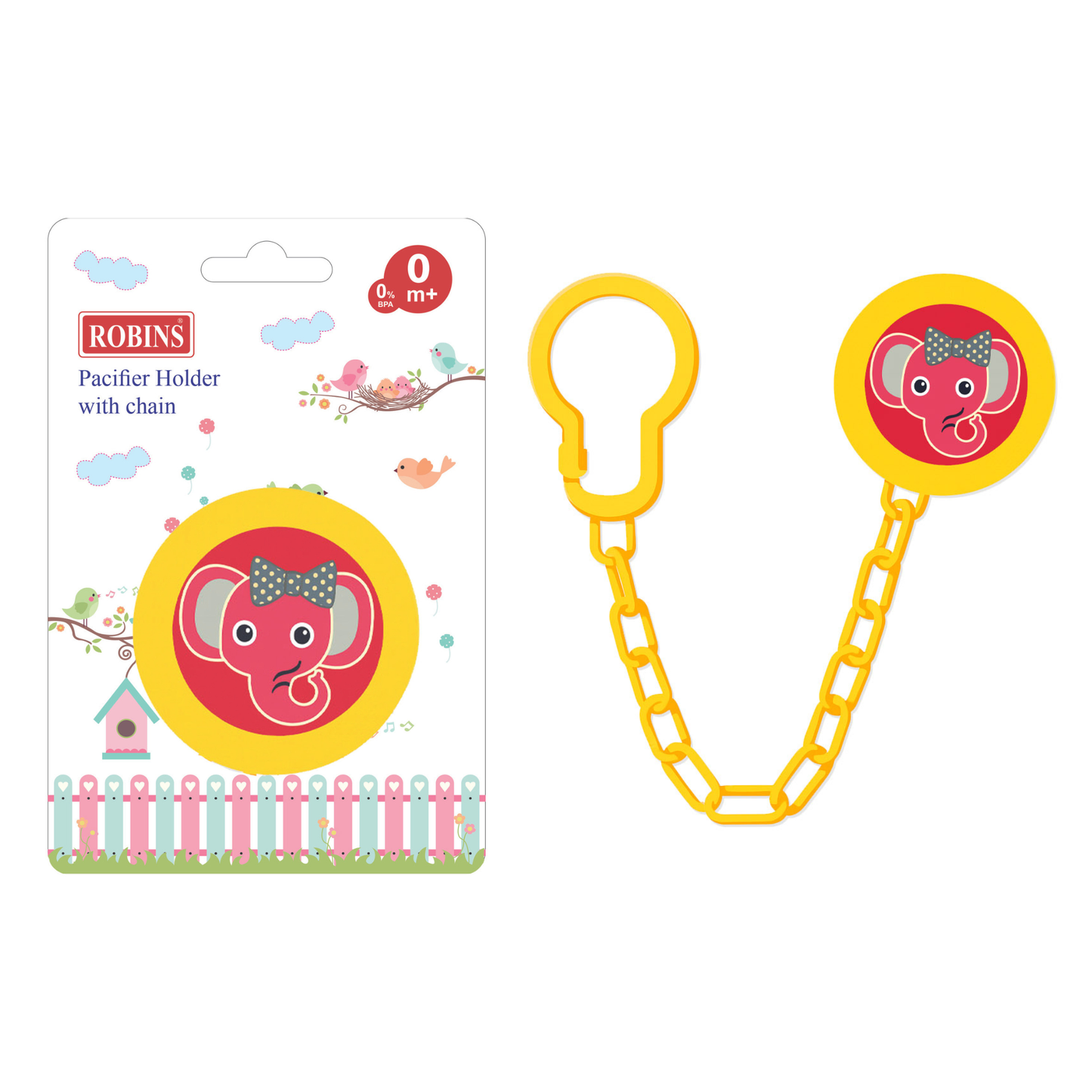 Robins Baby Pacifier Chain Holder