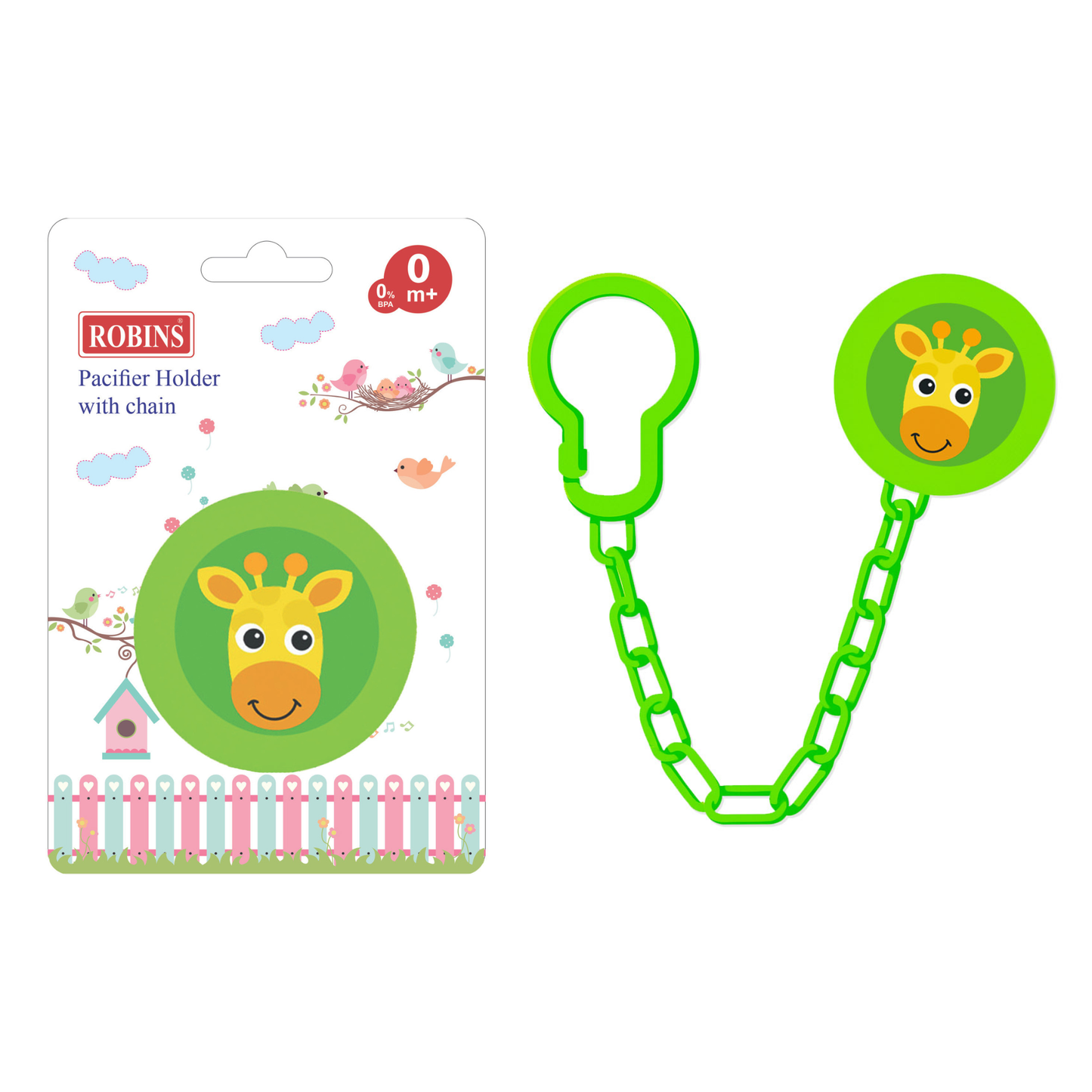 Robins Baby Pacifier Chain Holder