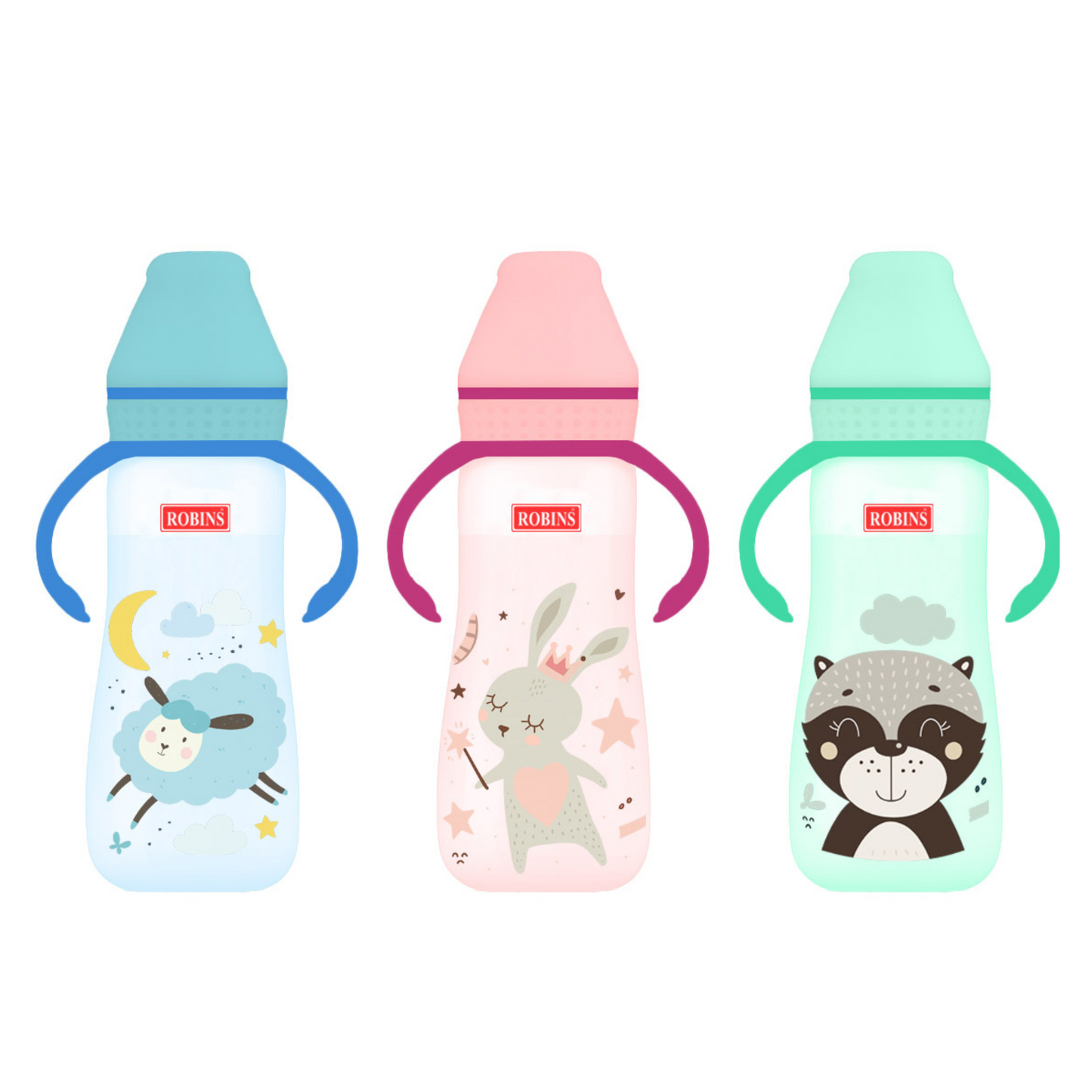 Robins Baby Feeding Bottle with Handles – 250 ml