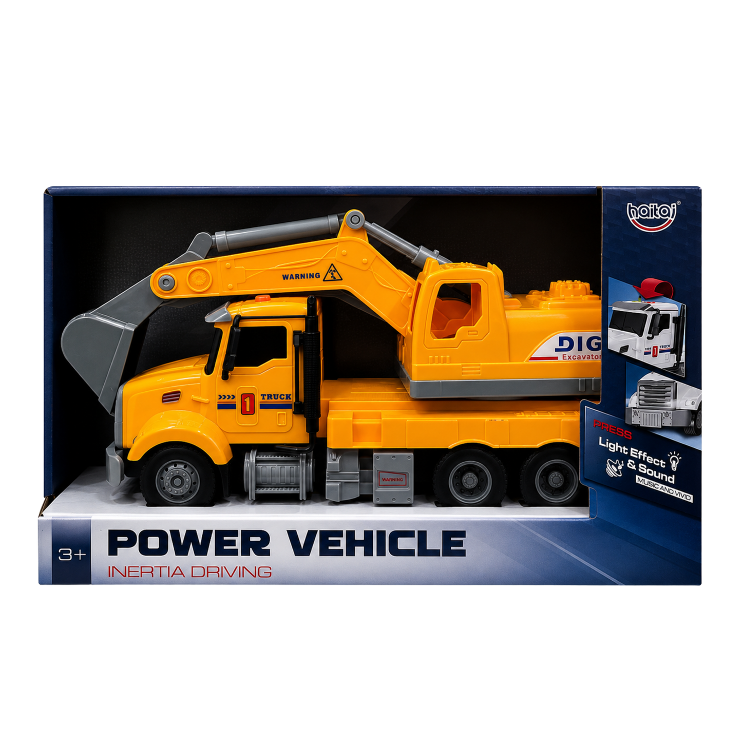 Power Vehicle Excavator Truck Toy with Light & Sound (3+ Ages)