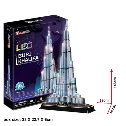 أحجية برج خليفة ثلاثية الأبعاد بتقنية LED