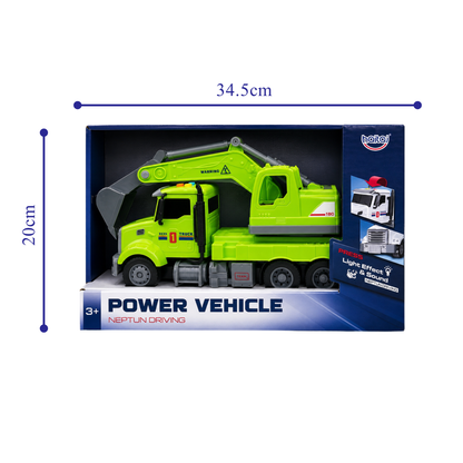Power Vehicle Excavator Truck Toy with Light & Sound (3+ Ages)
