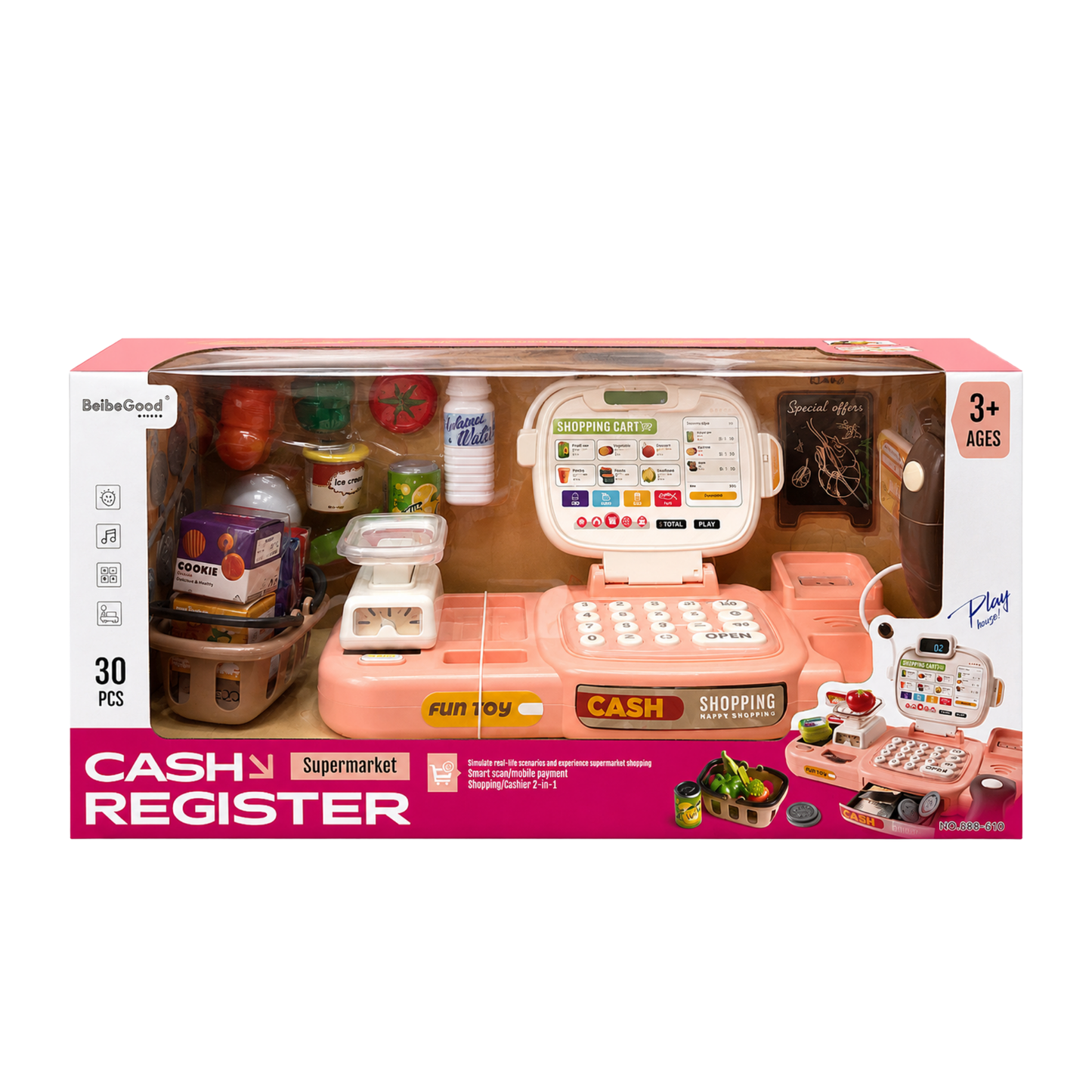 Supermarket Cash Register Play Set (3+ Ages)