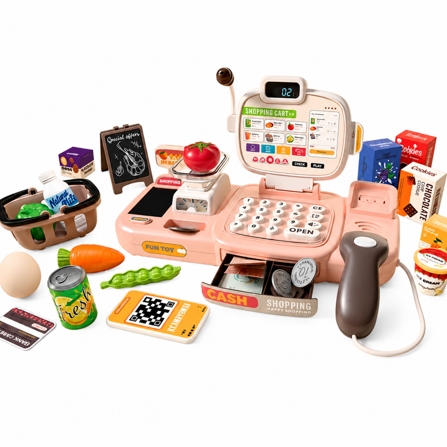 Supermarket Cash Register Play Set (3+ Ages)