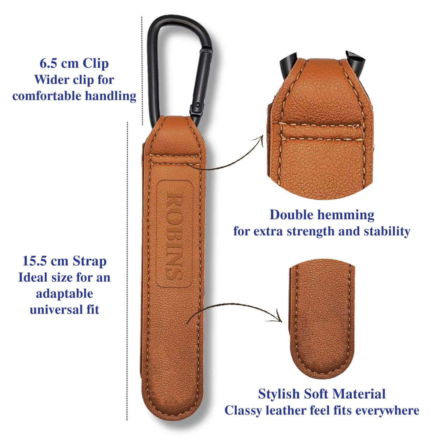 Robins Leather-Feel Universal Bag Holder Stroller Strap