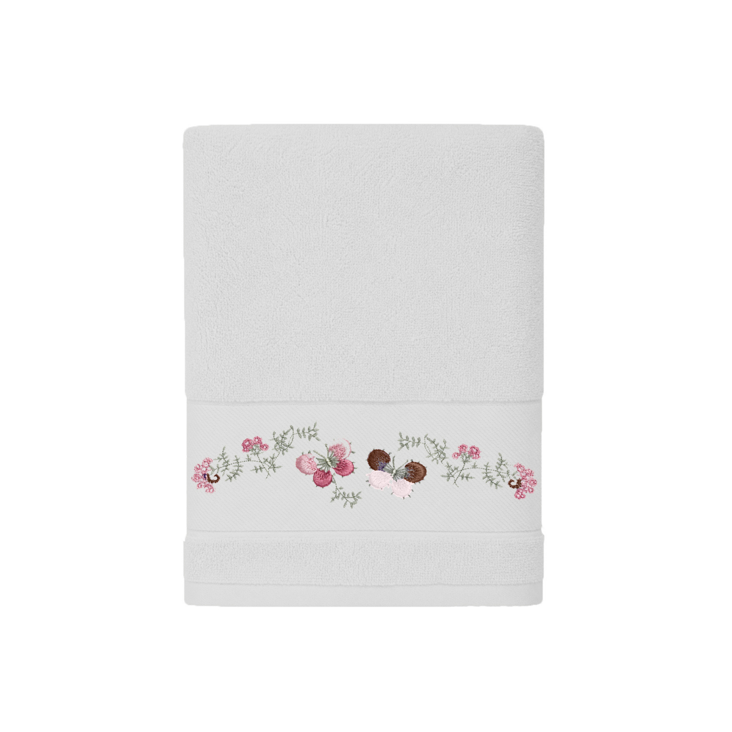 Robins Floral Embroidered Hand Towel – 50 × 100 cm