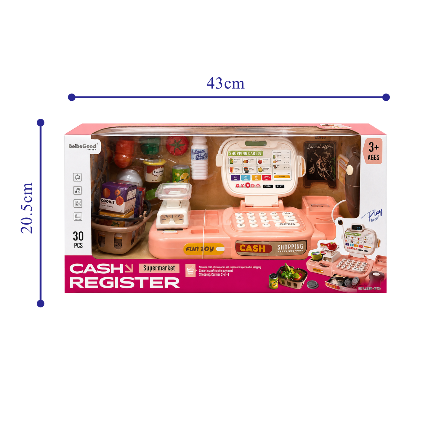 Supermarket Cash Register Play Set (3+ Ages)