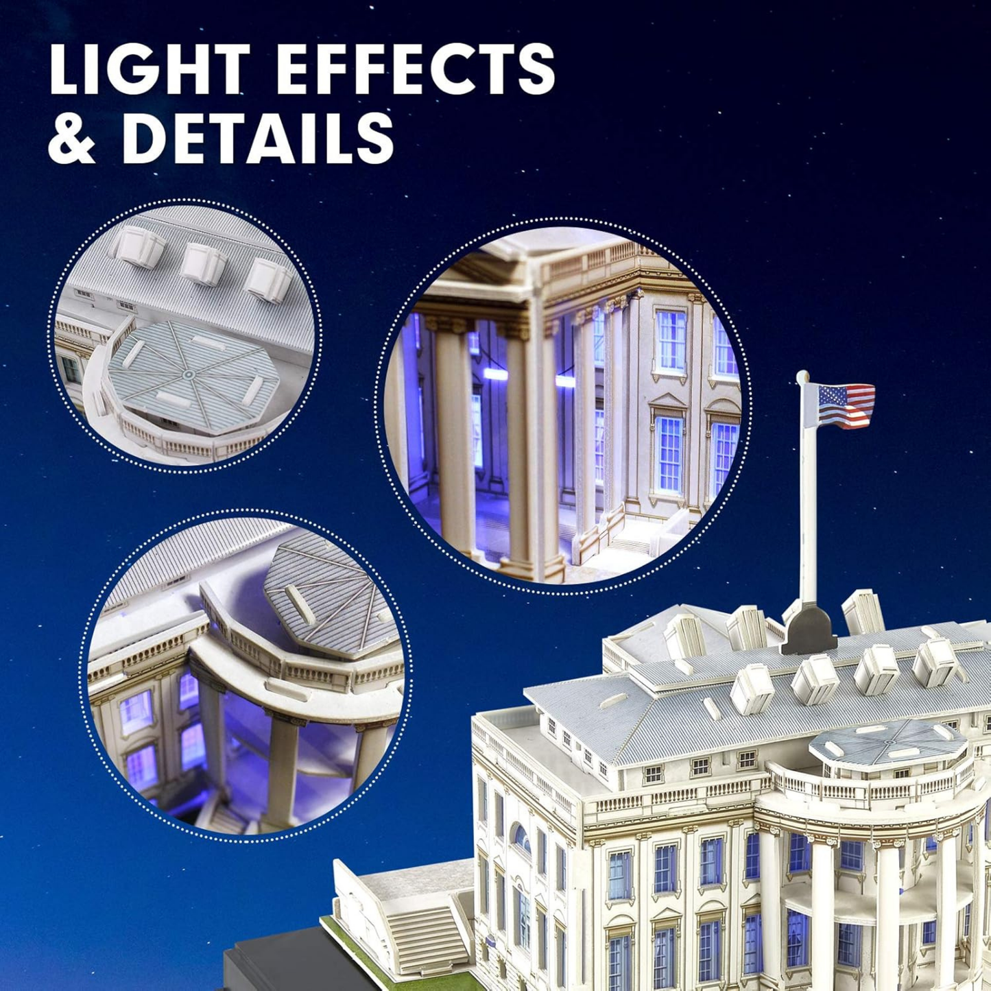 أحجية البيت الأبيض ثلاثية الأبعاد بتقنية LED
