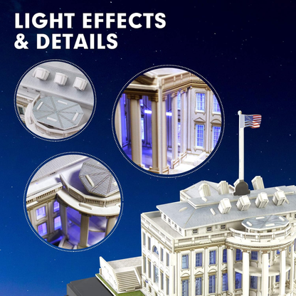 أحجية البيت الأبيض ثلاثية الأبعاد بتقنية LED