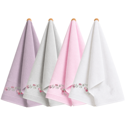 Robins Floral Embroidered Hand Towel – 50 × 100 cm