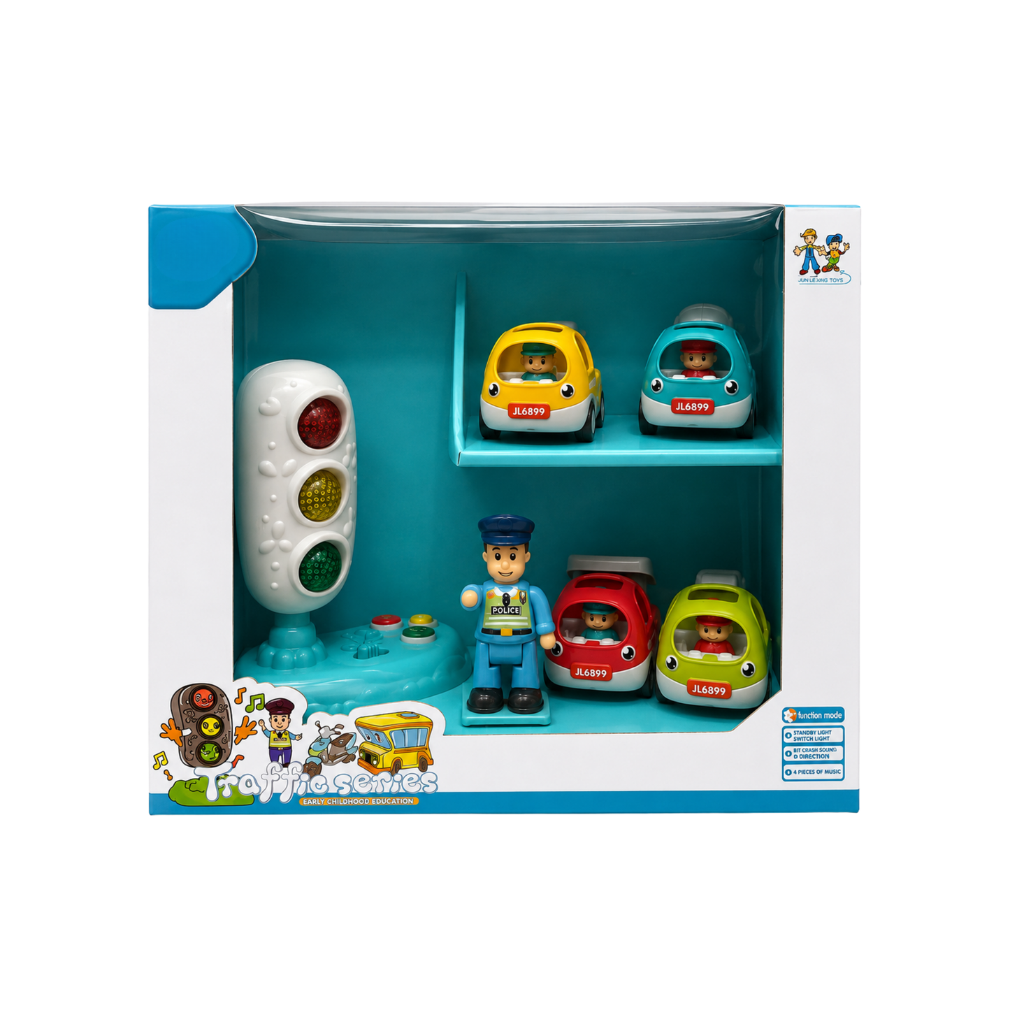 Traffic Series Toy Car Set with Traffic Light (3+ Ages)