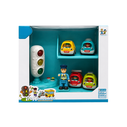 Traffic Series Toy Car Set with Traffic Light (3+ Ages)