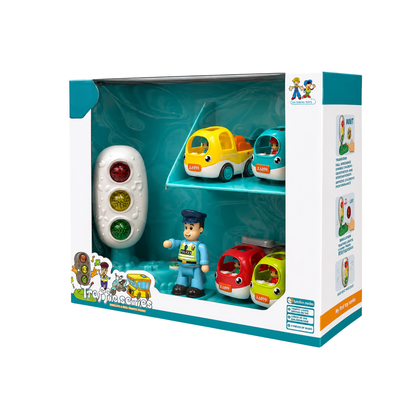 Traffic Series Toy Car Set with Traffic Light (3+ Ages)