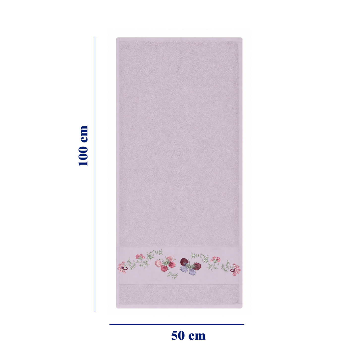 Robins Floral Embroidered Hand Towel – 50 × 100 cm