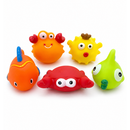 Colorful Ocean Bath Toy Set – 5 Pieces