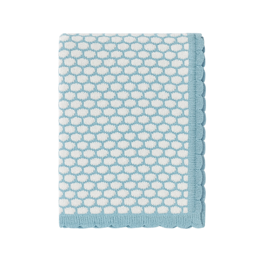 Robins Handmade Knitted Baby Blanket – Blue Collection