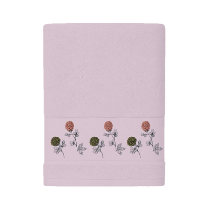 Robins Floral Embroidered Bath Towel – 70 × 140 cm