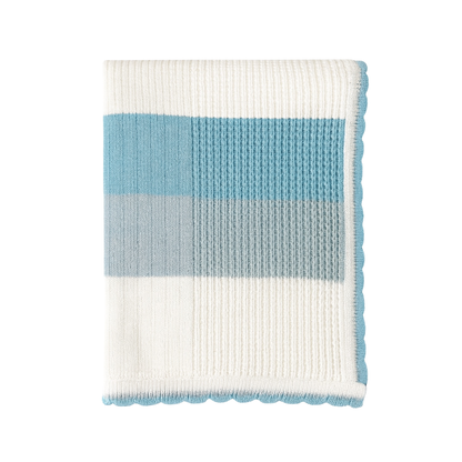 Robins Handmade Knitted Baby Blanket – Blue Collection