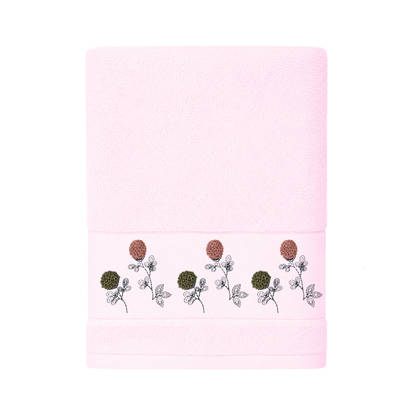 Robins Floral Embroidered Bath Towel – 70 × 140 cm