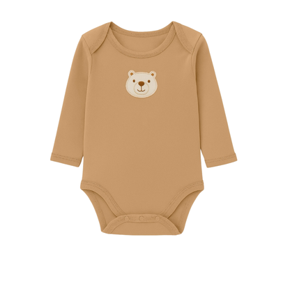 Robins Long Sleeve Bodysuits 5-Pcs Set Beige