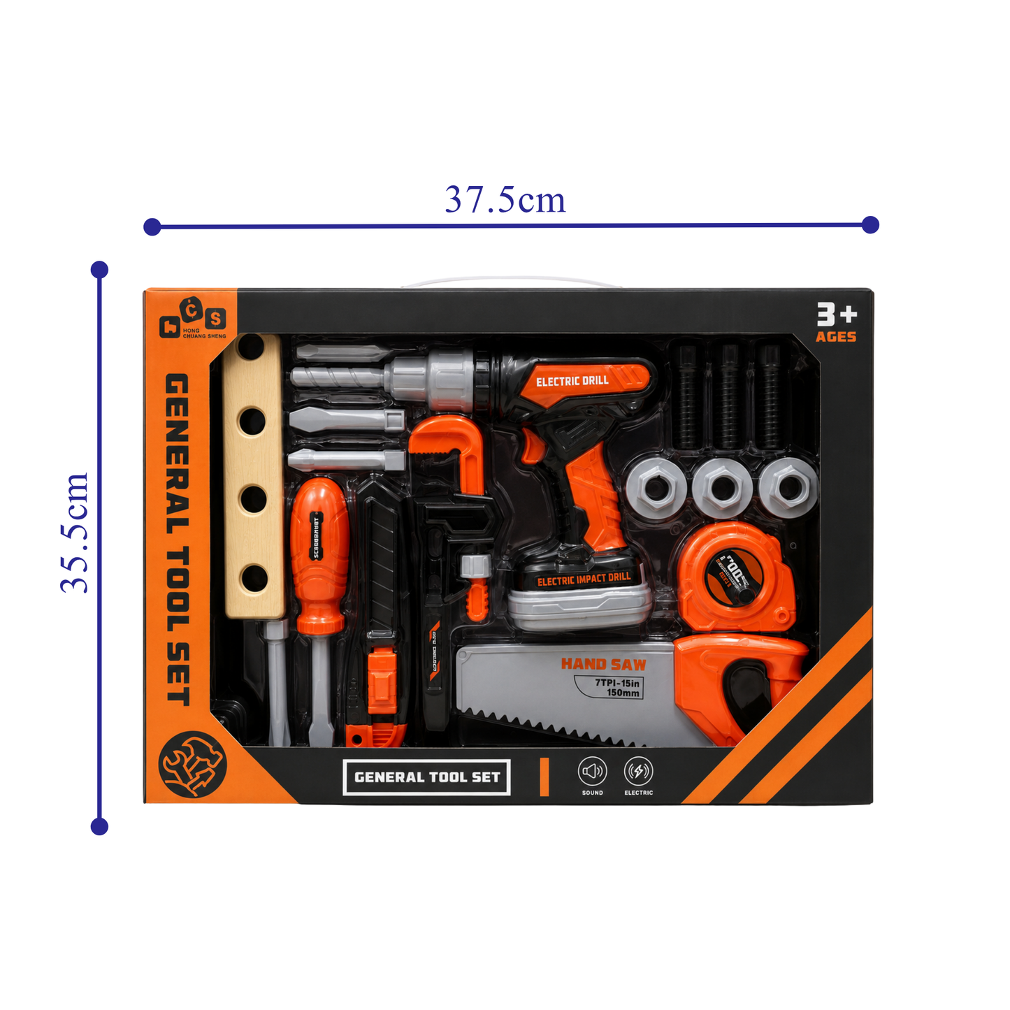 Kids Electric Tool Set with Drill & Accessories (Ages 3+)