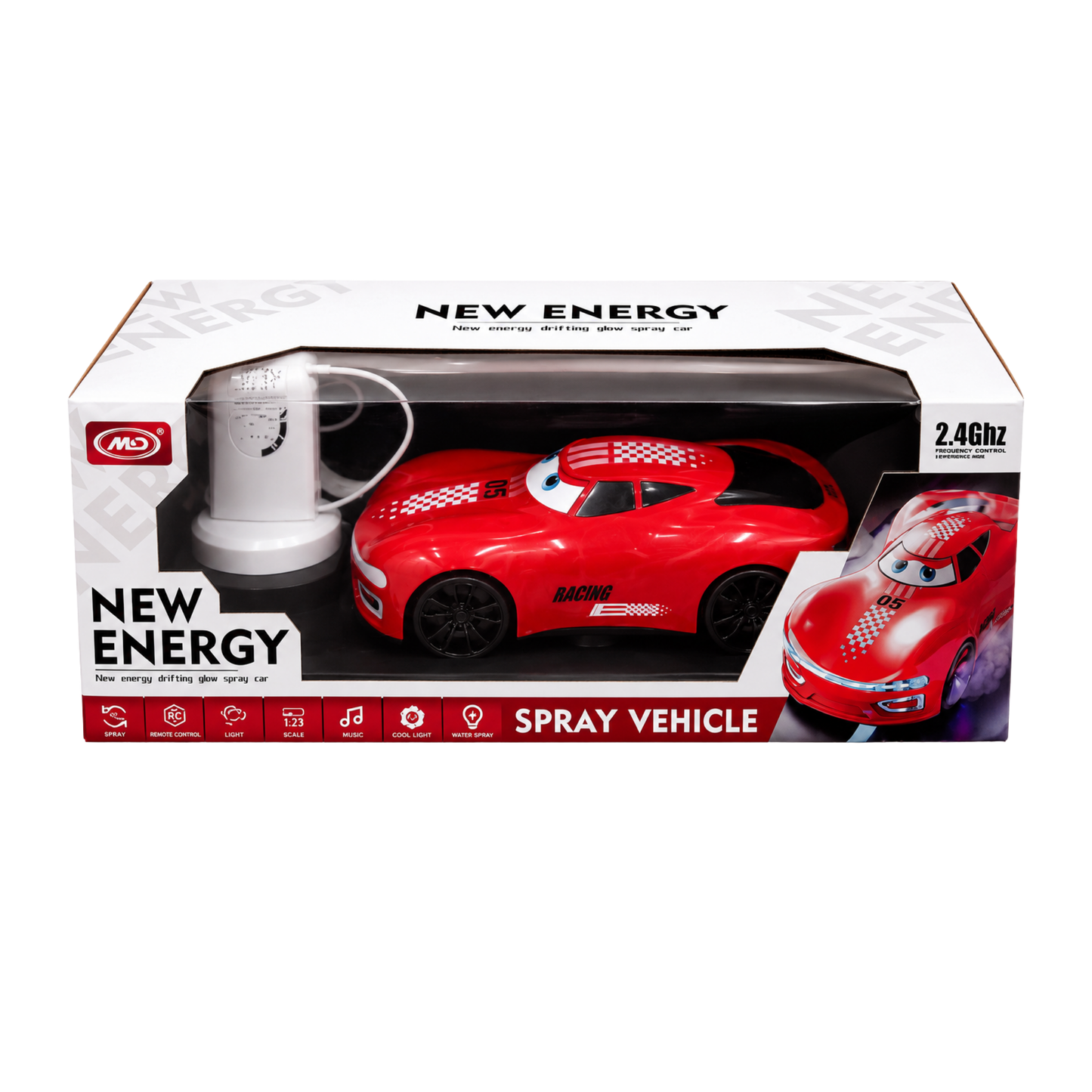 New Energy Spray RC Racing Car with Lights & Music (Ages 3+)
