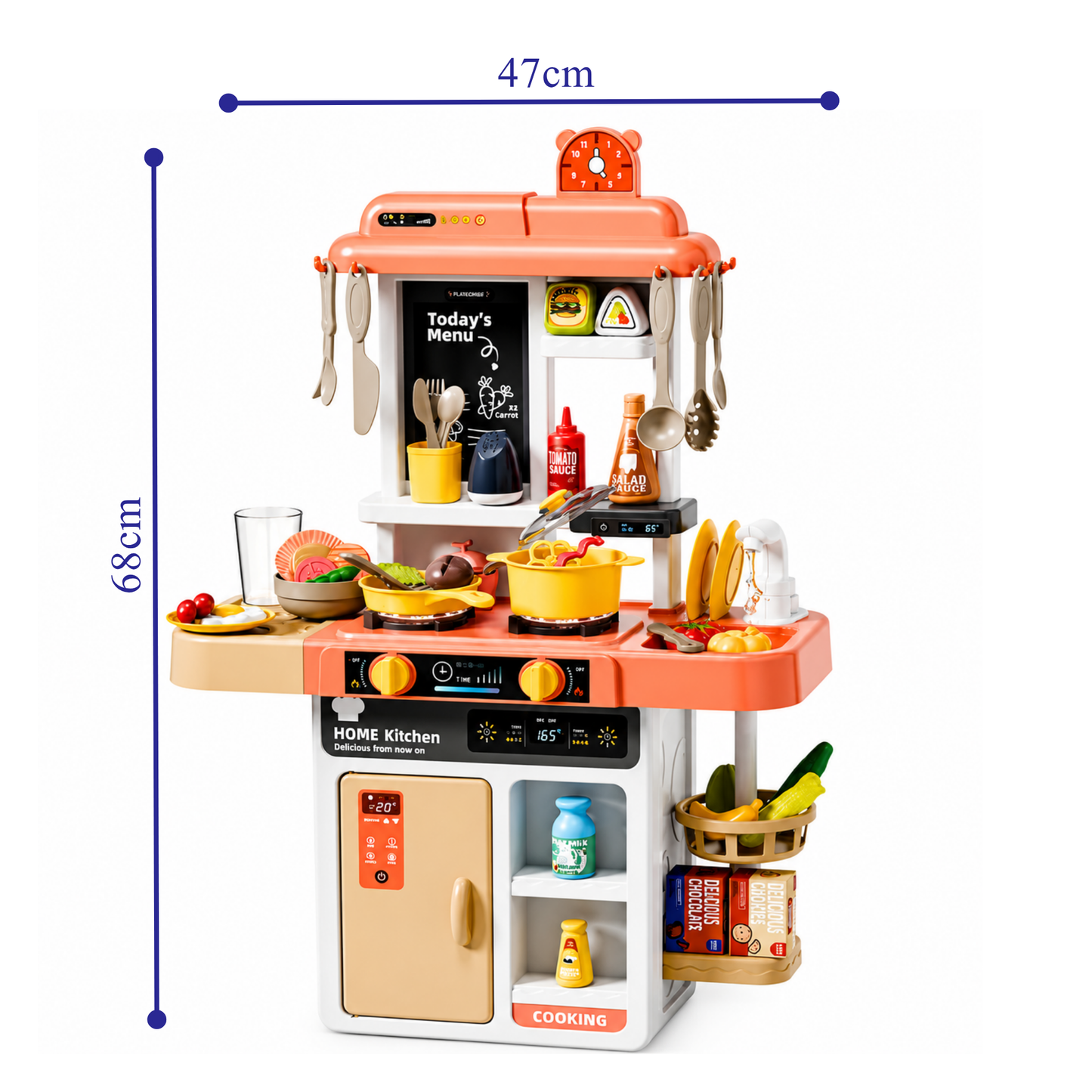 Spray Kitchen Pretend Play Set with 52 Accessories (Ages 3+)