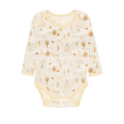 Robins Long Sleeve Bodysuits 5-Pcs Set Beige