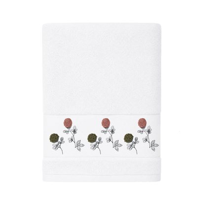 Robins Floral Embroidered Bath Towel – 70 × 140 cm