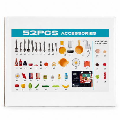 Spray Kitchen Pretend Play Set with 52 Accessories (Ages 3+)