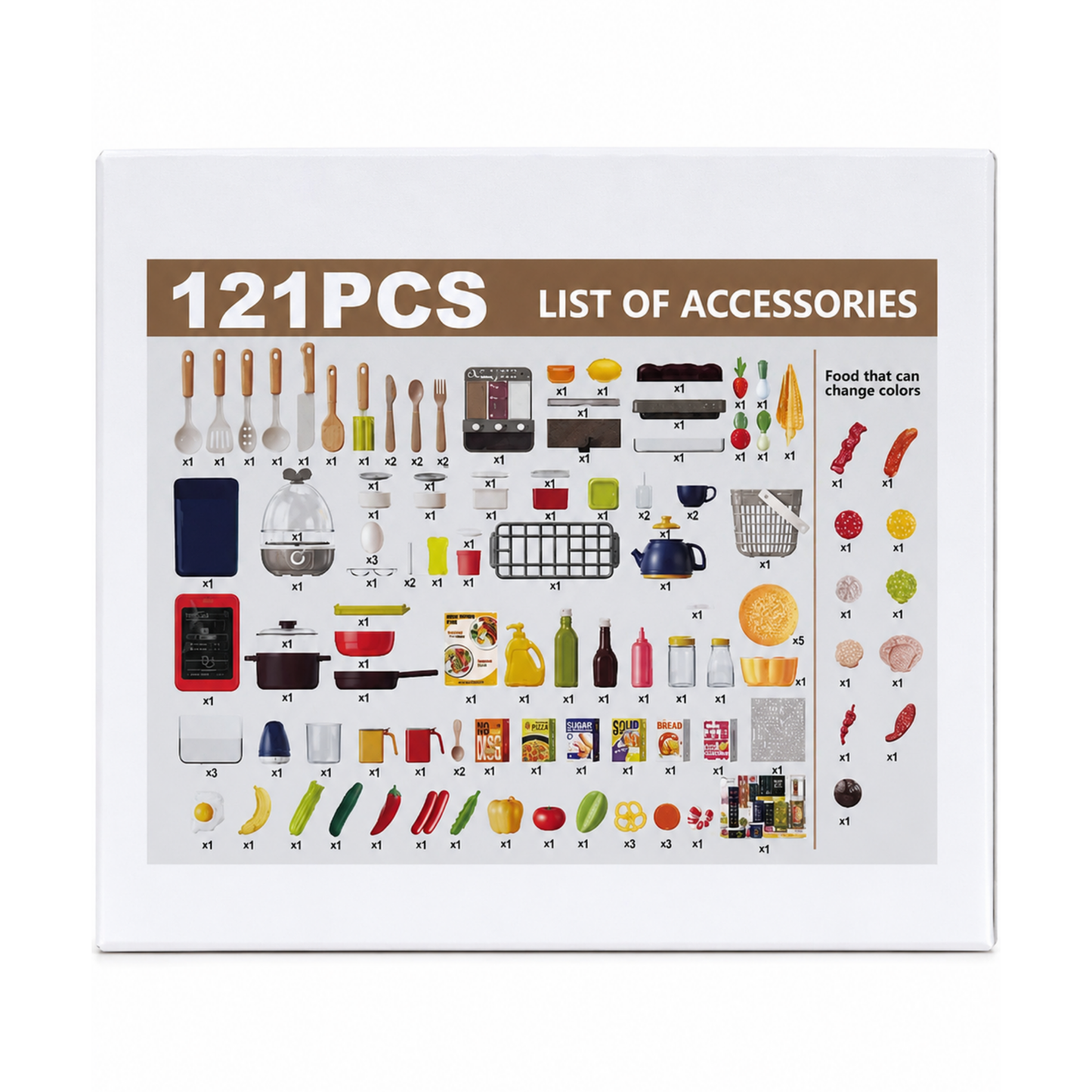 Deluxe Kids Kitchen Play Set with 121 Accessories (Ages 3+)
