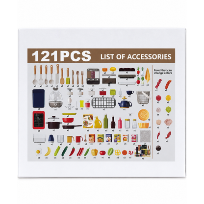 Deluxe Kids Kitchen Play Set with 121 Accessories (Ages 3+)